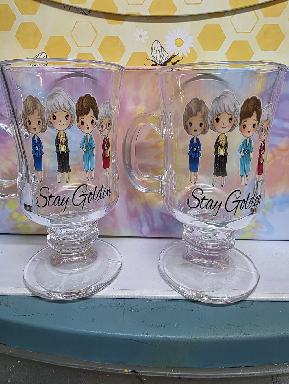 Stay Golden Glass Mugs - Set of 2